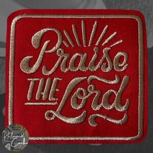 Red Praise The Lord Iron On Patch